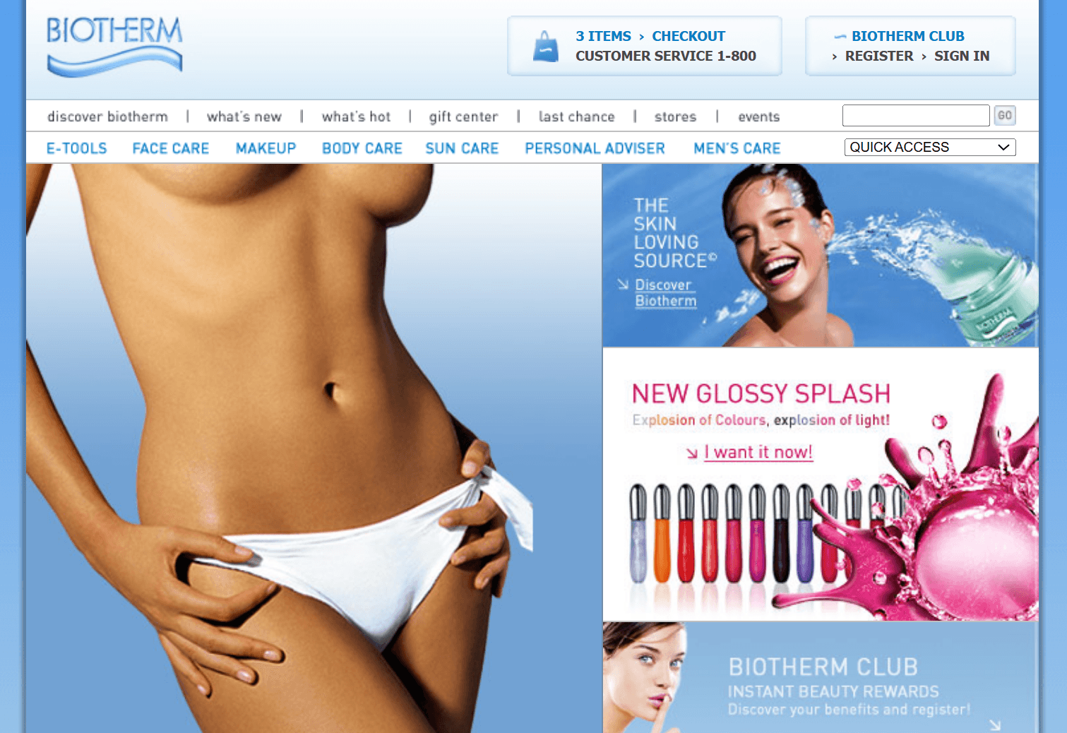 Biotherm  Ecommerce Website